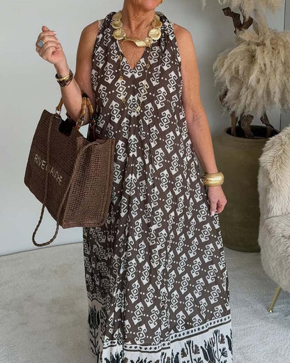 Kleid V-Ausschnitt Halter Elegant Maxi