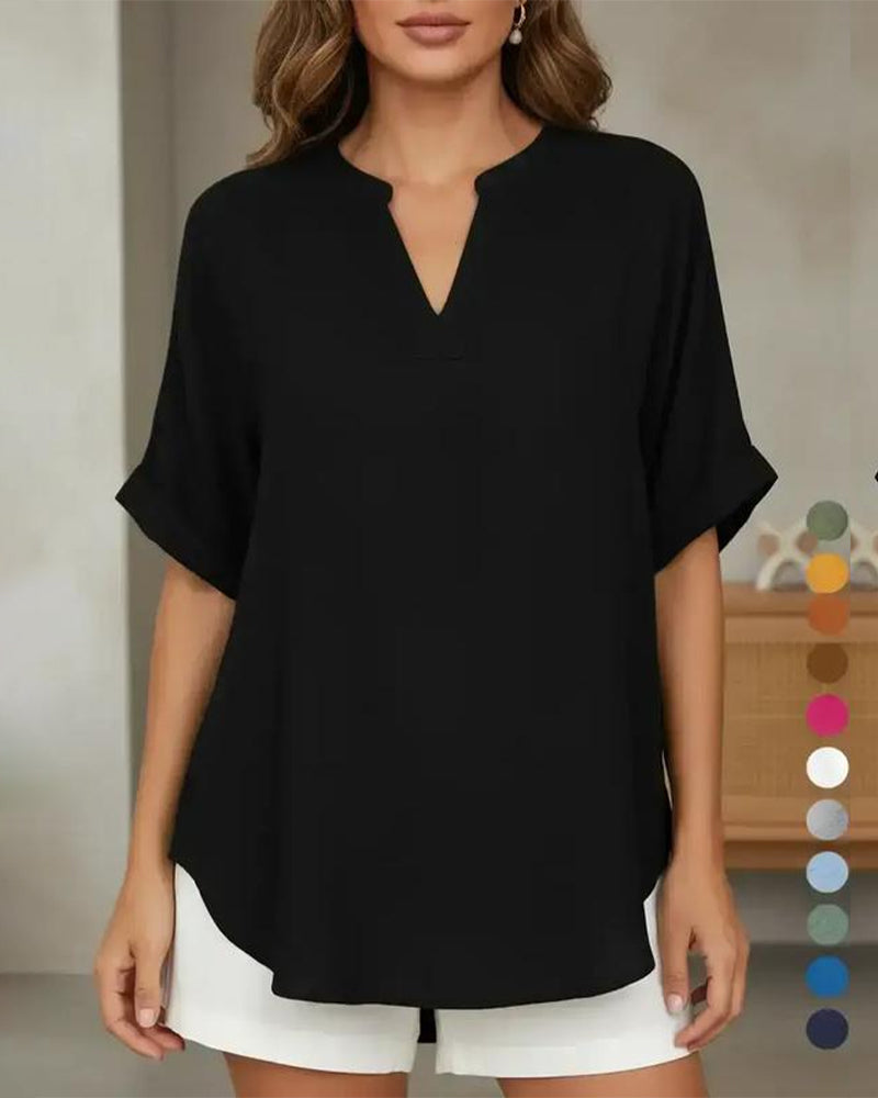 Shirt lockere einfarbige damenfreizeitliche
