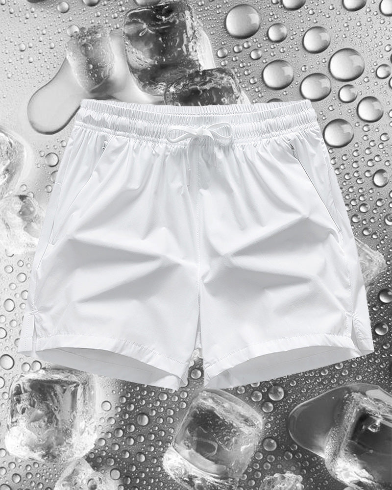 Shorts Männer Elastischer Bund Tasche Schnelltrocknend Eis-Seide Sport