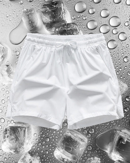 Shorts Männer Elastischer Bund Tasche Schnelltrocknend Eis-Seide Sport