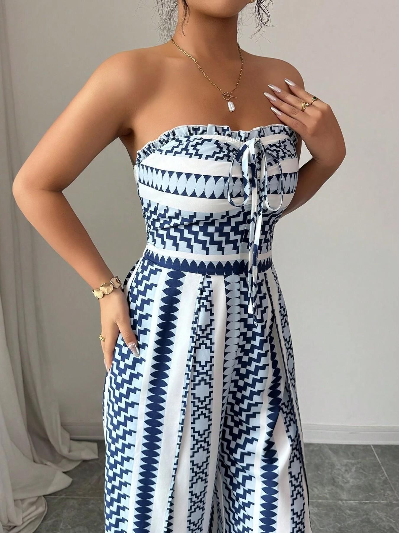 ✨ Damen Jumpsuit schulterfrei floral im Boho-Stil – Eleganter Sommer-Overall mit Bardot-Ausschnitt – Fließend, leicht & perfekt für Festivals, Strand oder romantische Sommerabende 🌸