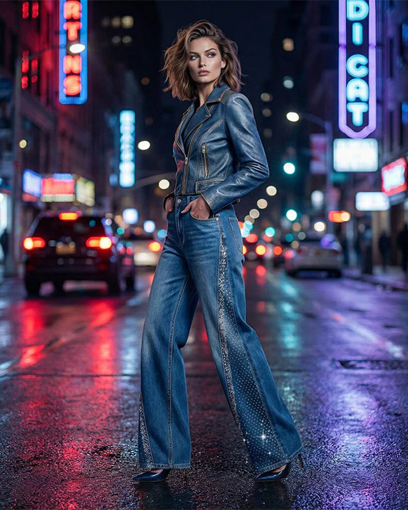 Jeans Locker geschnitten gewaschen gerade geschnitten