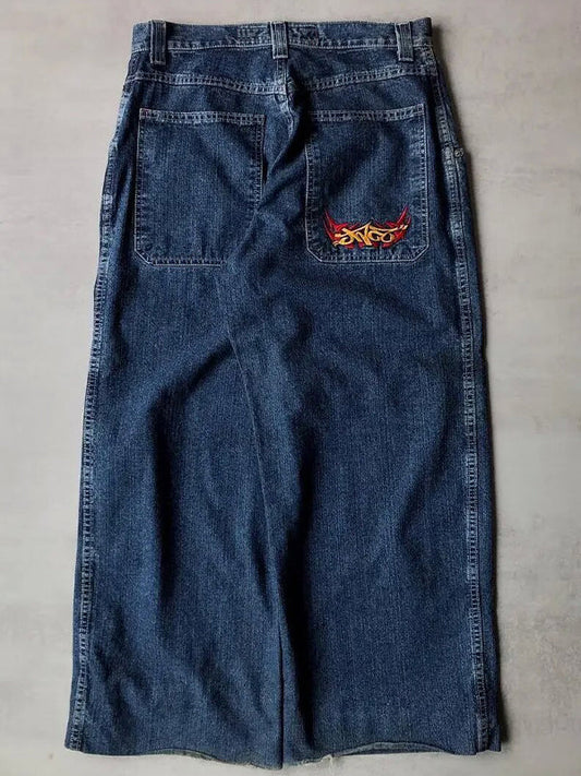 Blaue Amerikanische Retro Hip Hop Boyfriend Jeans