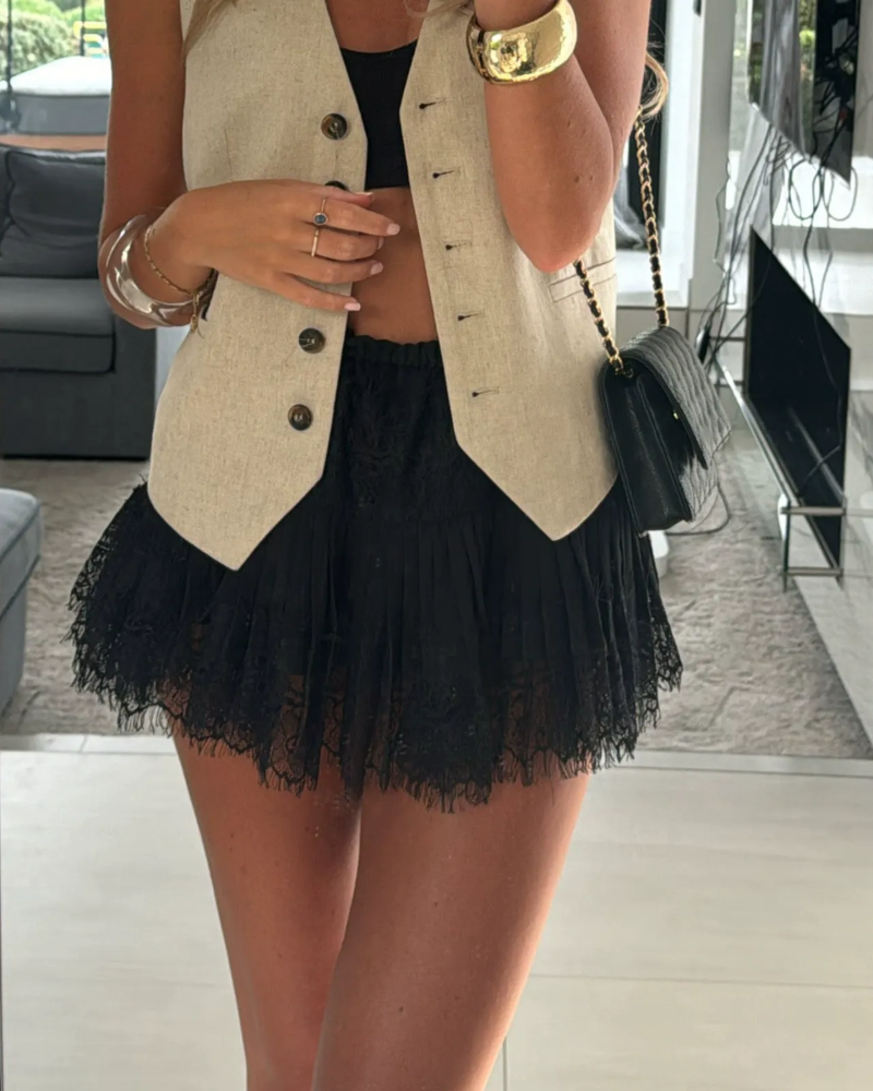 Rock High Waist plissiert Mini