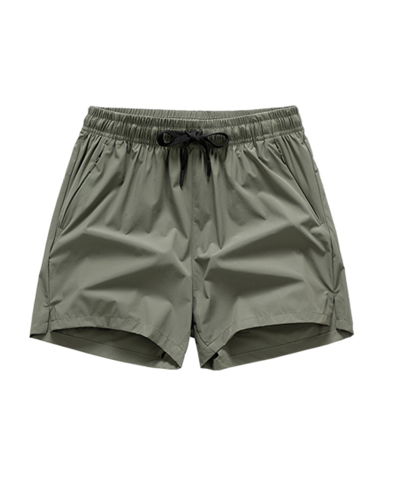 Shorts Männer Elastischer Bund Tasche Schnelltrocknend Eis-Seide Sport