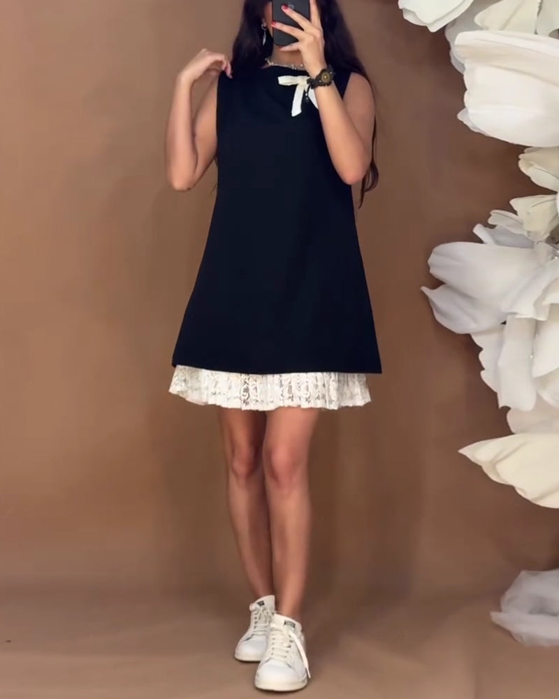 Kleid Schleifenknoten Mode ärmellos