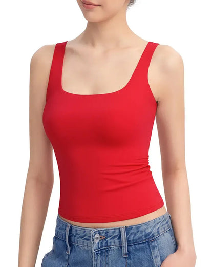 Tank Top Quadratischer Ausschnitt Slim Fit