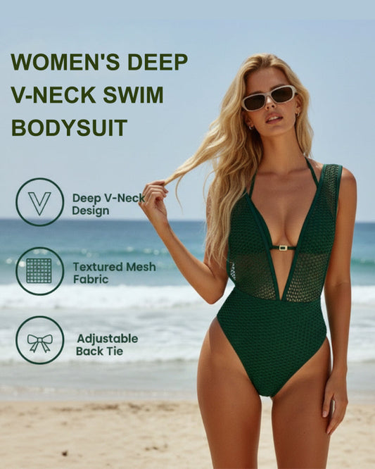 One-Piece Damen Tief V-Ausschnitt