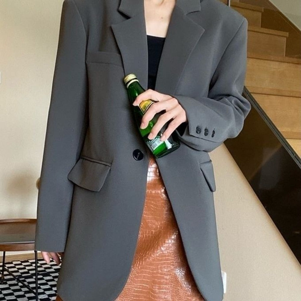 Single Breasted Oversized Blazer Jacket for Women - Ornella