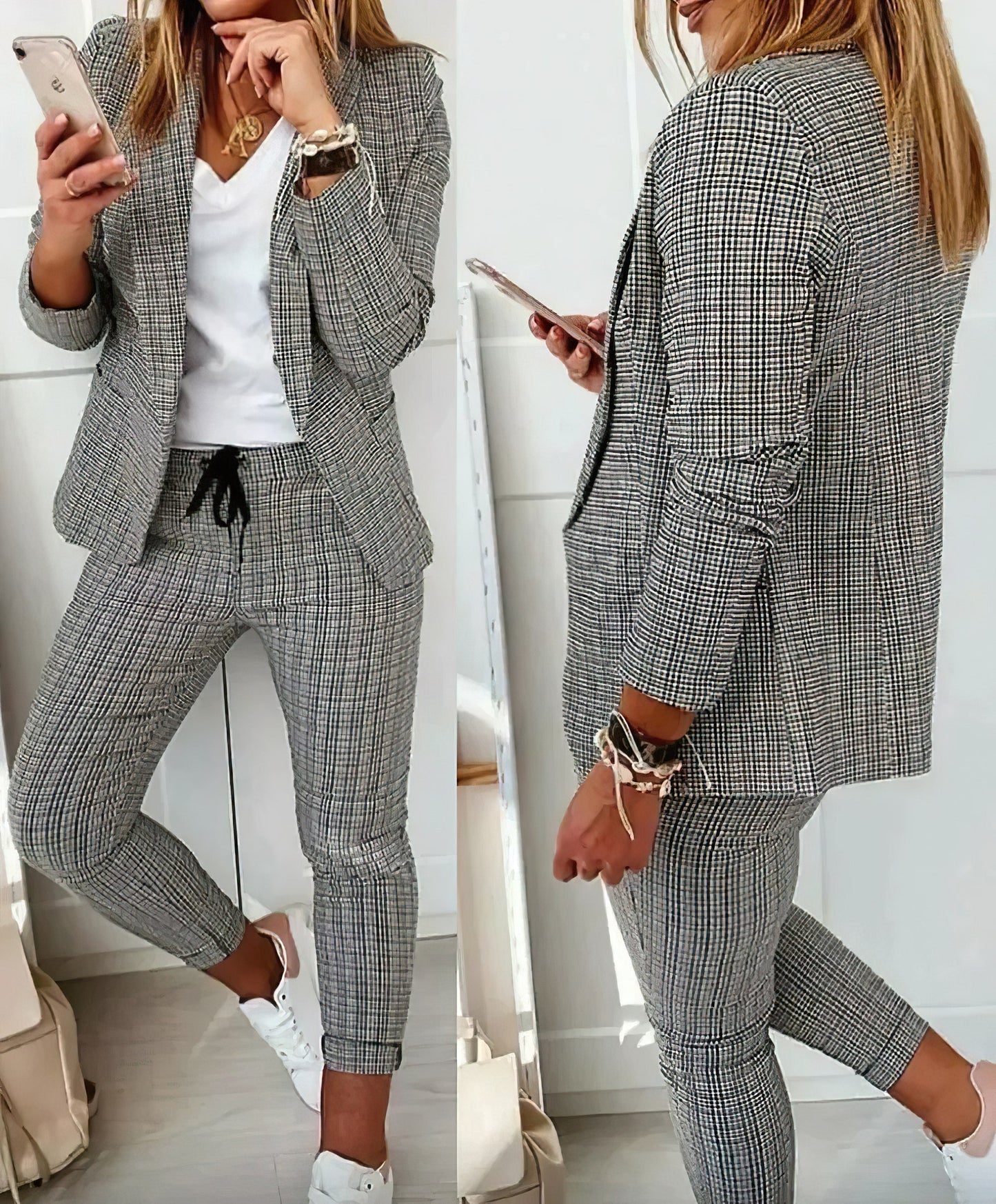 Grey Check Set - Anna