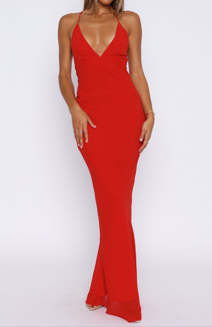 Robe longue Nahia rouge