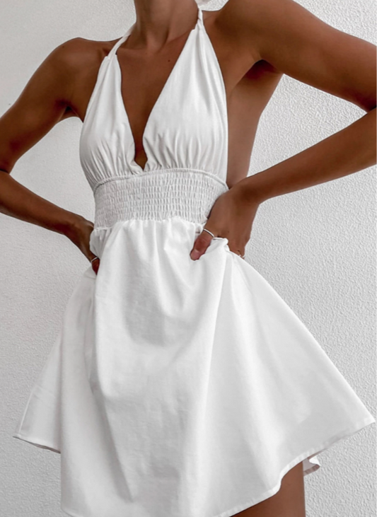 White summer freshness - spaghetti strap dress