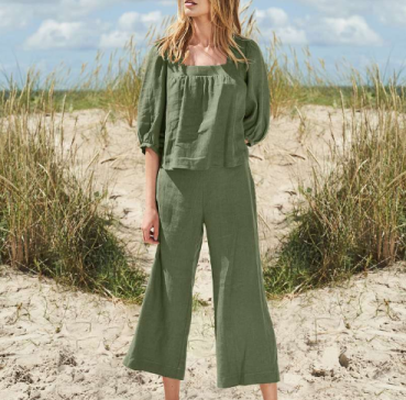 Suzen - EcoChic Zweiteiliges Baumwoll-Ensemble für Damen