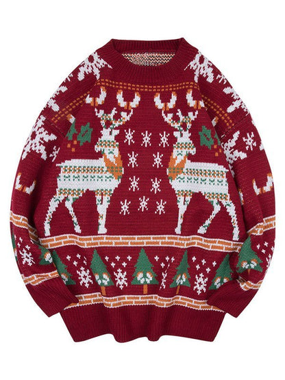 Christmas Deer Crew Neck Sweater/Weihnachtshirsch Rundhalspullover