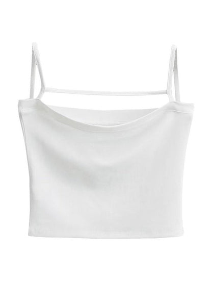 Unifarbenes Y2k Cami Top mit Auslassungen im Crop Style