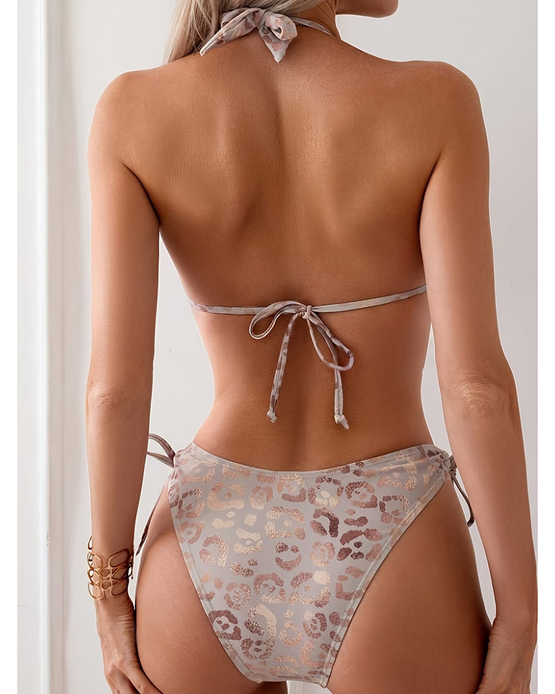 Bikini Resort Stil V-Ausschnitt Kordel