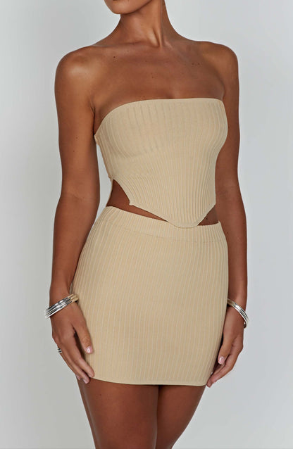 Sicily Mini Skirt – Beige