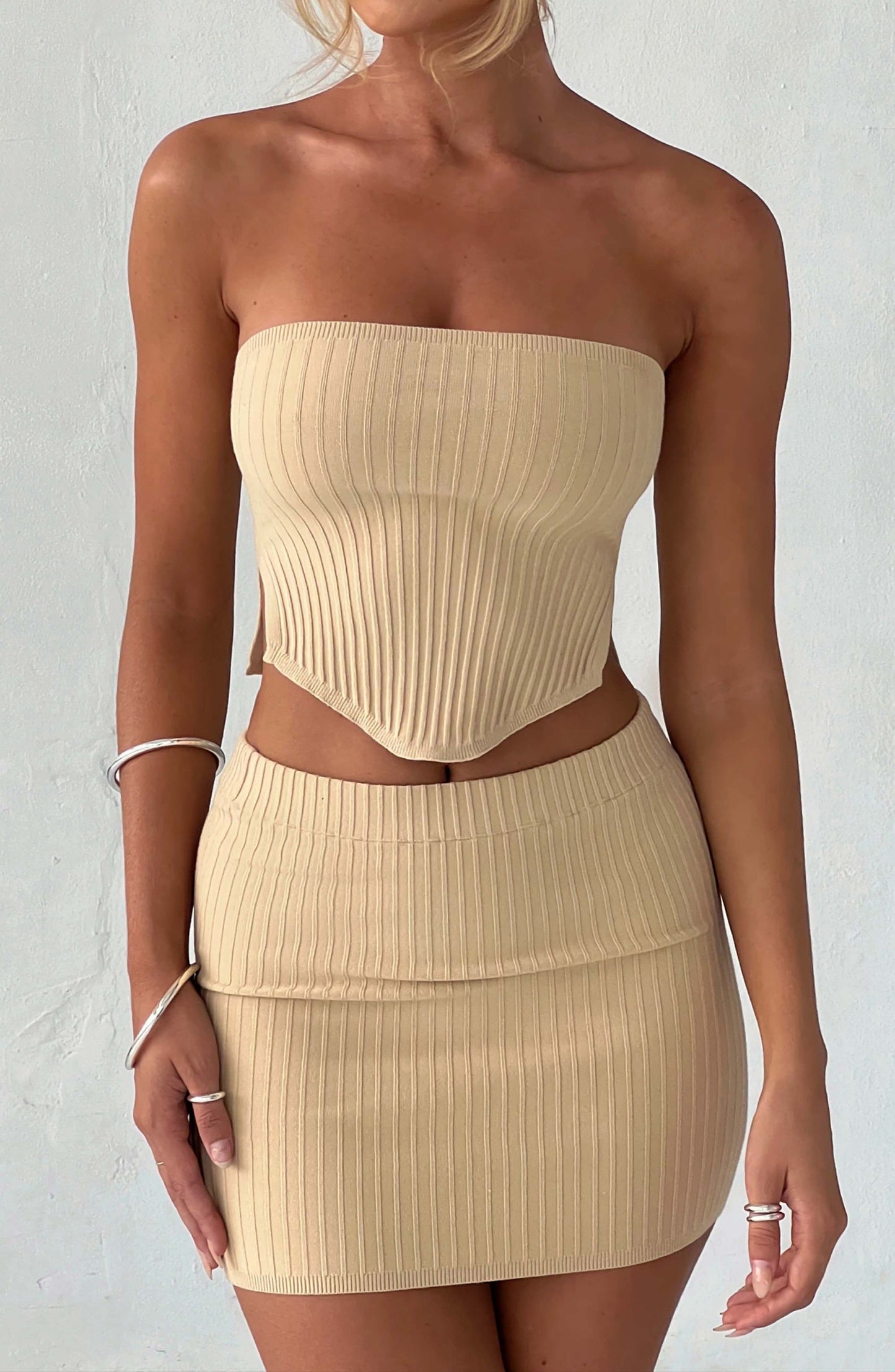 Sicily Mini Skirt – Beige