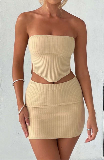 Sicily Mini Skirt – Beige