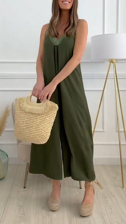 Grace – Chic Olive Green Jumpsuit 