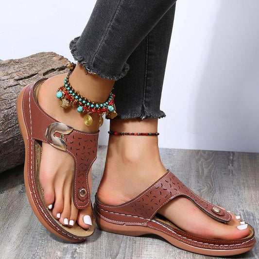 Sofia - Chestnut leather sandal
