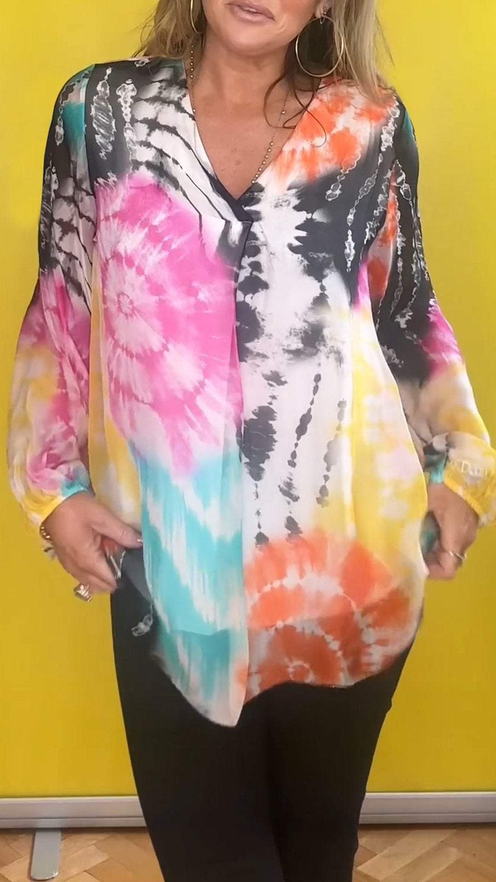 🔥SUMMER SALE 49% OFF🔥Casual V-neck Tie-dye Top