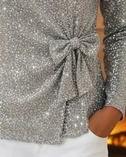 Langärmliges Top mit Schleife