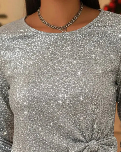 Langärmliges Top mit Schleife