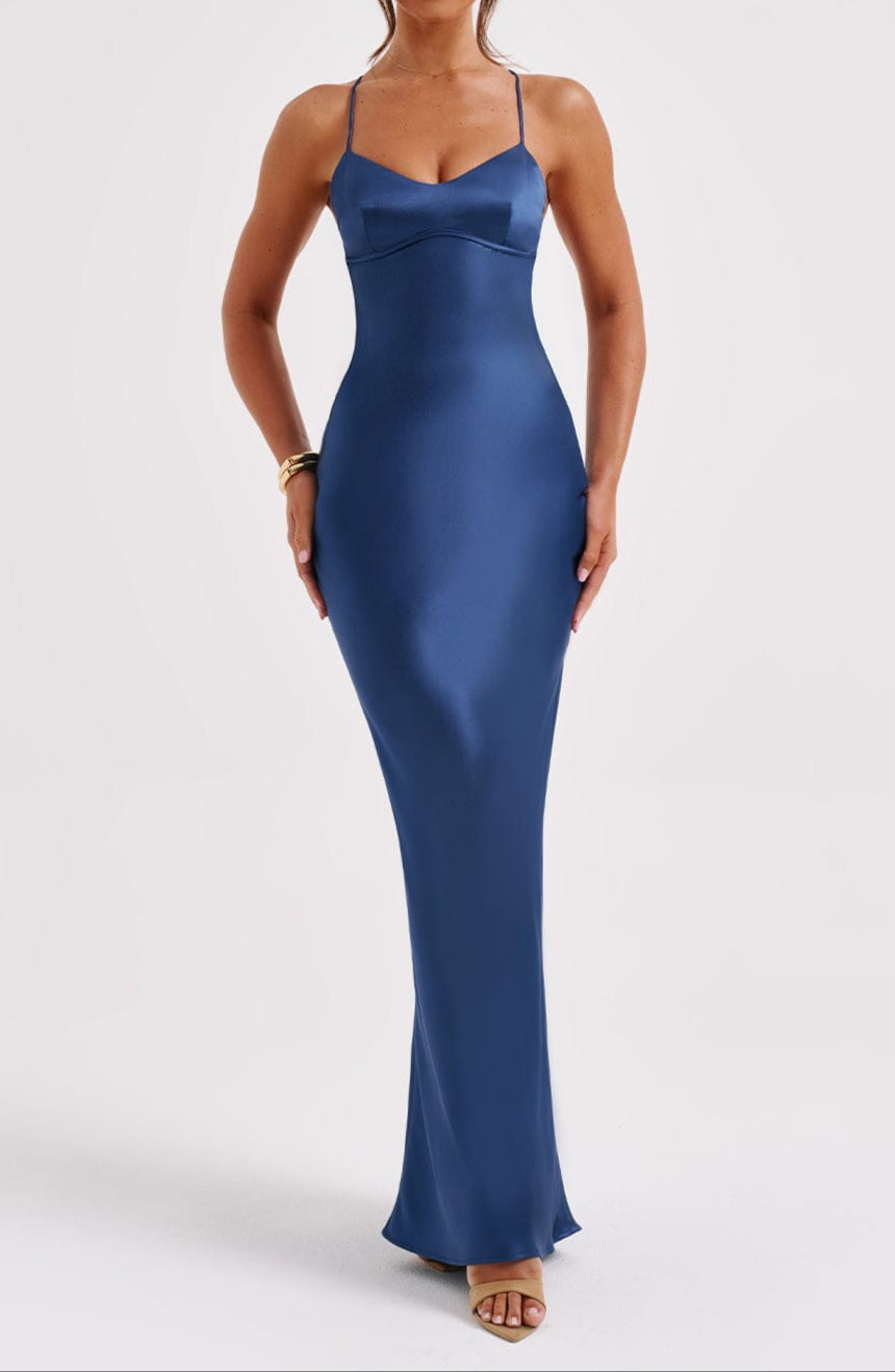 Micaela Maxikleid – Marineblau