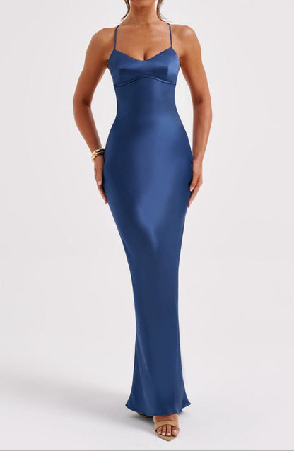 Micaela Maxikleid – Marineblau