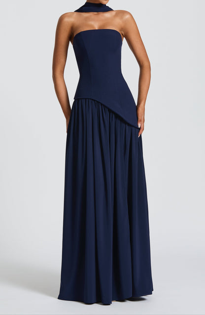 Amalia Maxikleid – Marineblau