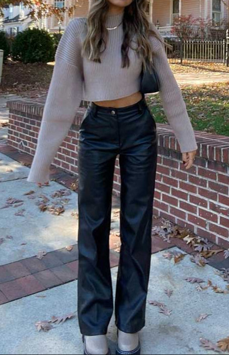 Pantalon Izabella Cool Shade en PU noir