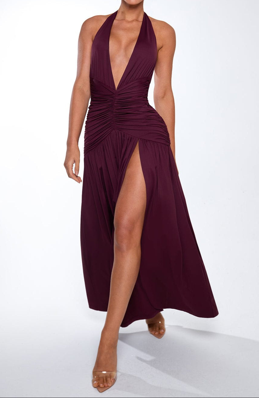 Concetta Maxikleid – Kirschlack