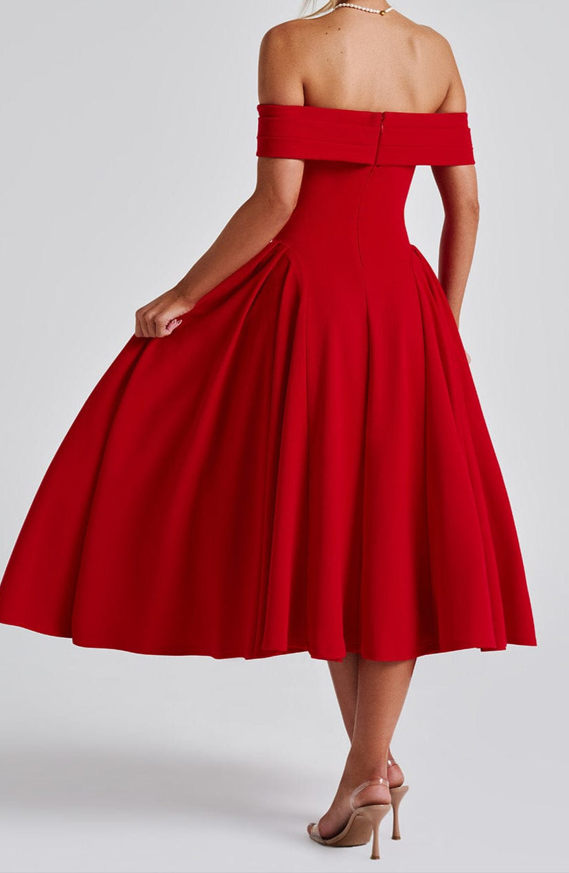 Luna Midikleid - Rot