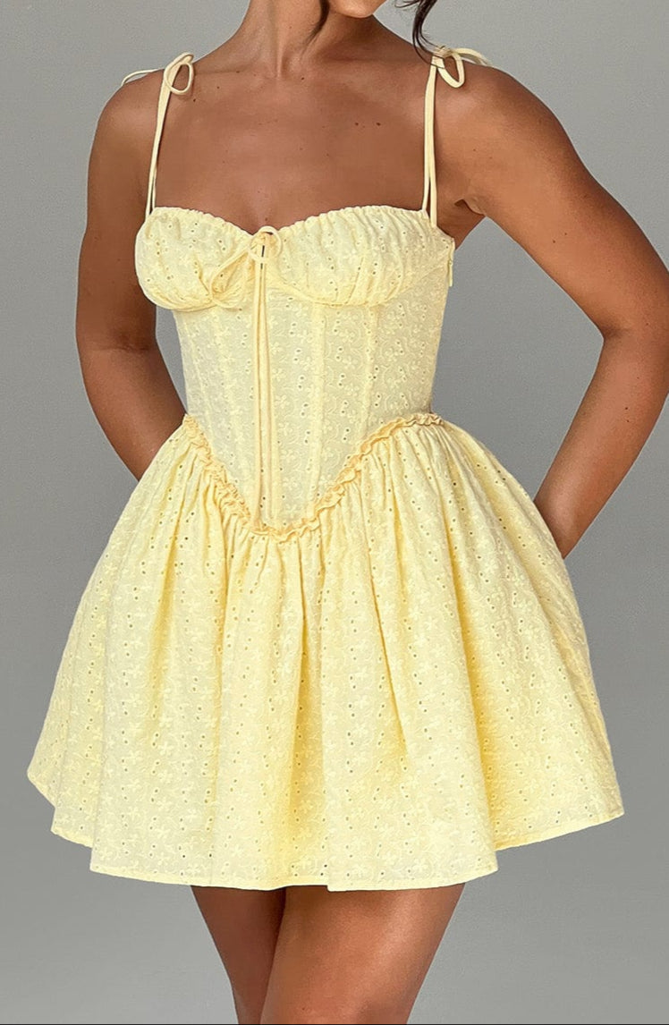 Pazienza mini dress – lemon yellow