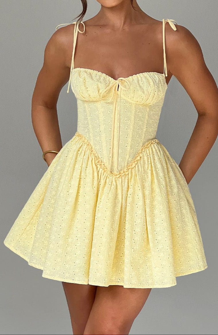 Pazienza mini dress – lemon yellow