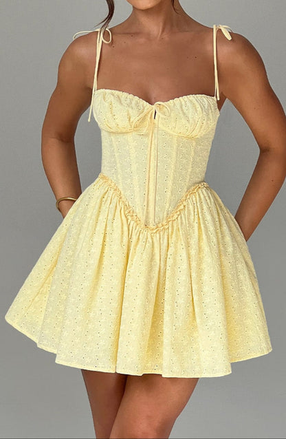 Pazienza mini dress – lemon yellow