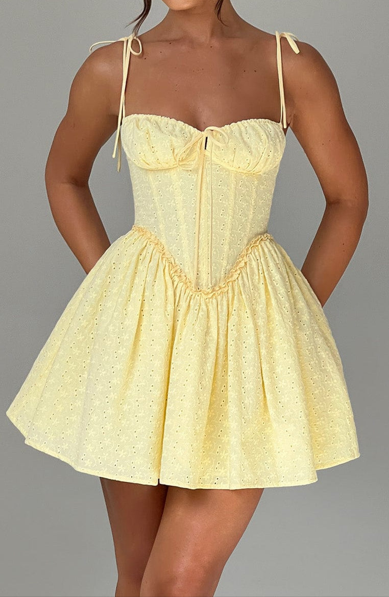 Pazienza mini dress – lemon yellow