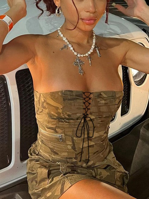 Hip hop kamuflasjemønster med snørebånd