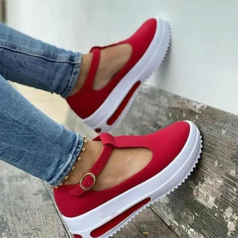 Dicke Basis Bequeme Schuhe Rot