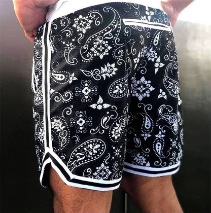 Black Paisley Shorts - Leon