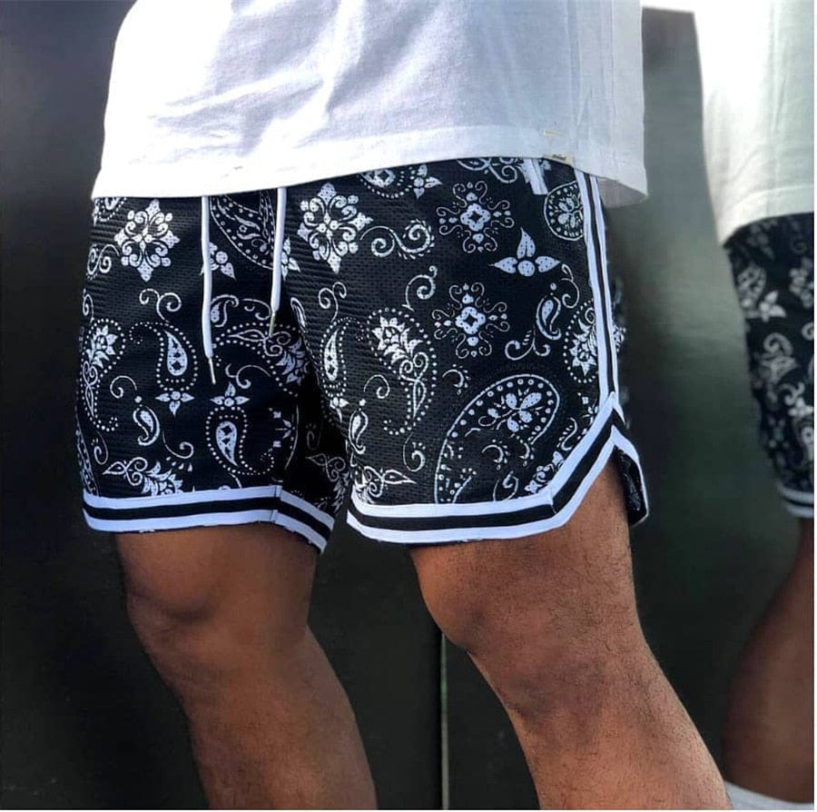 Black Paisley Shorts - Leon