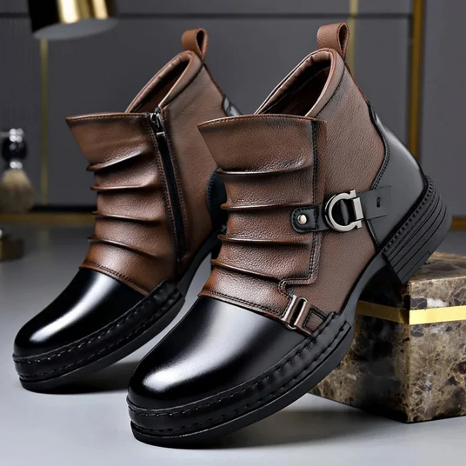 Herren-Stiefeletten aus echtem Leder