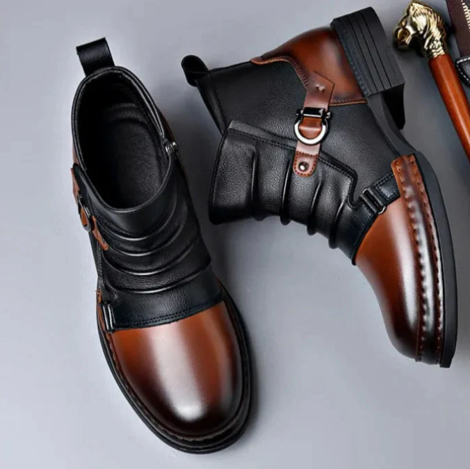 Herren-Stiefeletten aus echtem Leder