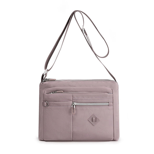 Leichte Schultertasche mit mehreren Taschen für Damen Lila