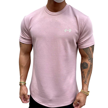 Elastisches Sport-T-Shirt aus reiner Baumwolle Pink