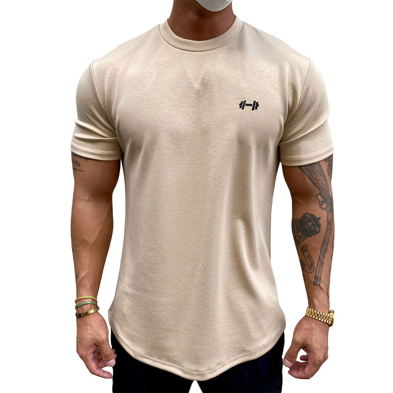 Elastisches Sport-T-Shirt aus reiner Baumwolle Khaki