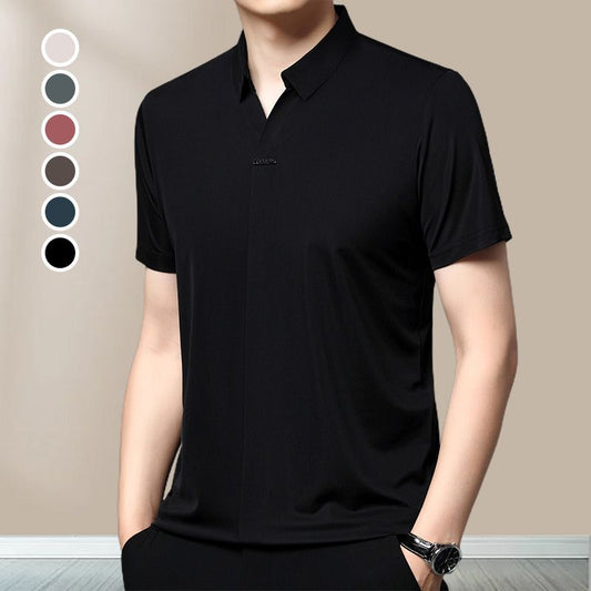 👕💯Men's Casual Lapel Breathable Wrinkle-Free T-shirt 