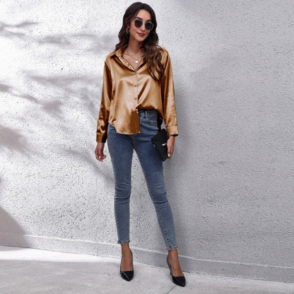 🎀Muttertag Sonderangebot 52% Rabatt🎁Elegantes Satinhemd für Damen