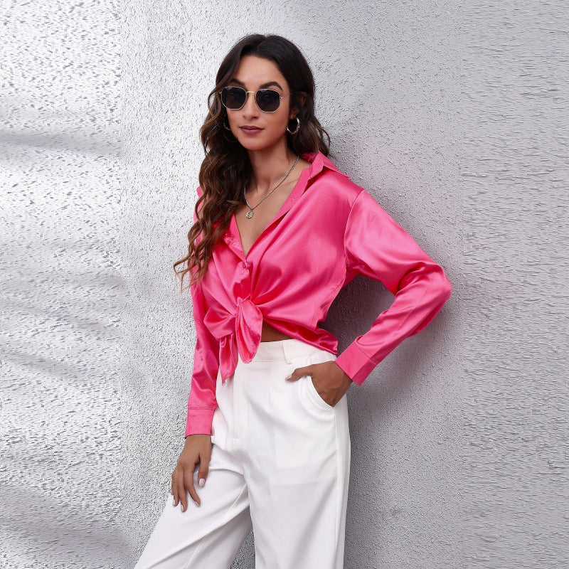 🎀Muttertag Sonderangebot 52% Rabatt🎁Elegantes Satinhemd für Damen